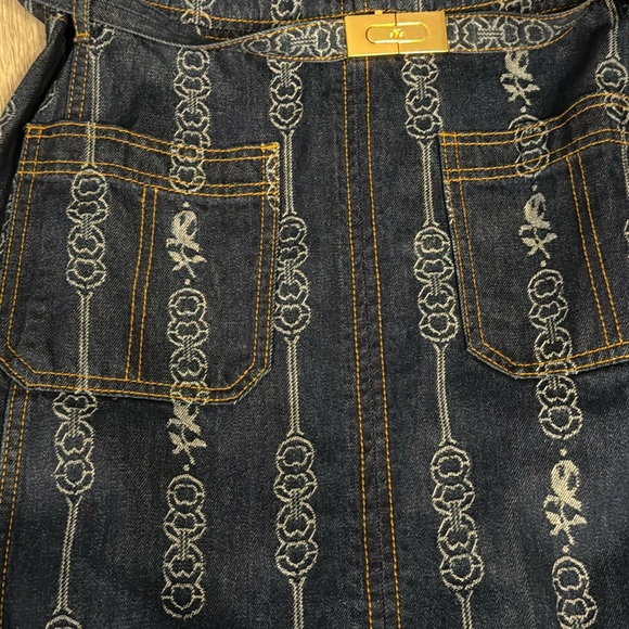Tory Burch Belted Gemini Cotton Jacquard denim Dress Size 14 - Picture 6 of 7